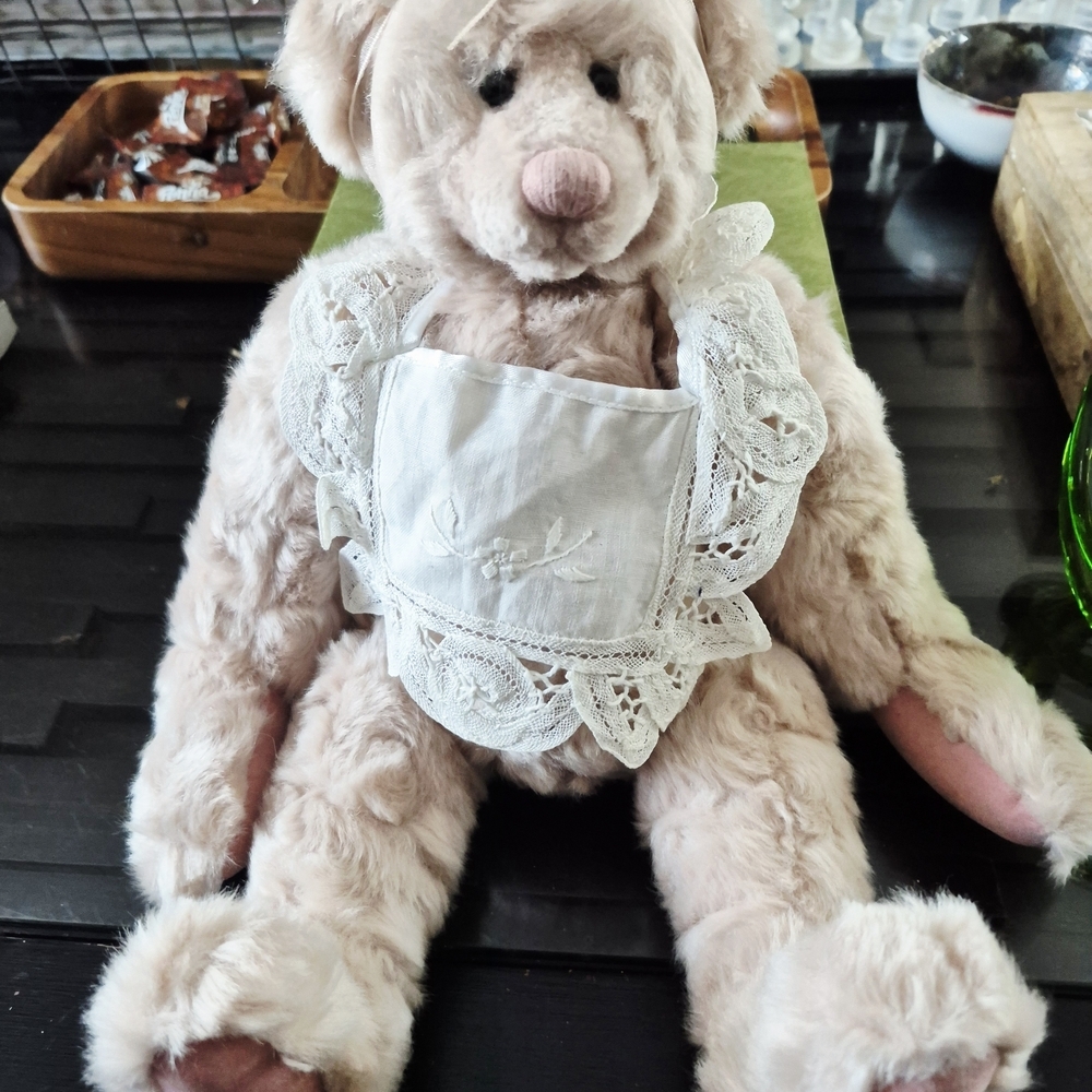 Ganz Abby Pink Bear Cottage Collectibles Plush 13" Bib Neck Stuffed Teddy Vintag